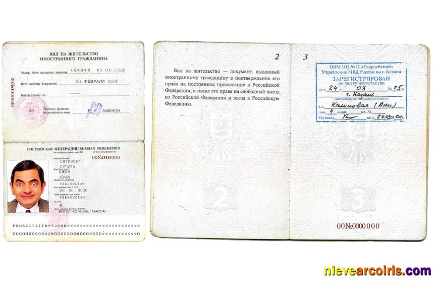 Russian Federation residence permit for a foreign citizen